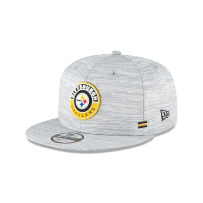 Grey Pittsburgh Steelers Hat - New Era NFL Official NFL Fall Sideline 9FIFTY Snapback Caps USA7452963